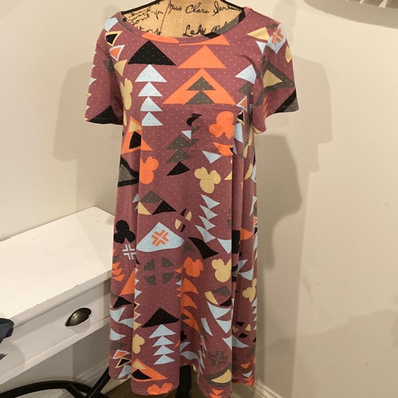 LuLaRoe Dresses & Skirts - Mickey ears geometric size medium Aline dress! Front pocket!